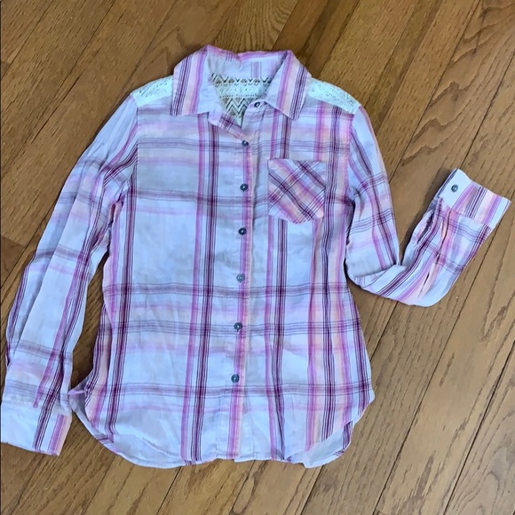 Pink Plaid  Flannel - Picture 1 of 7